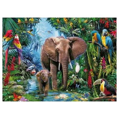 Elefanten im Dschungel, 150 Stück. XXL