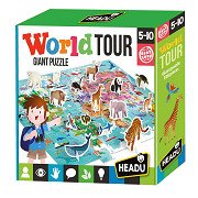 Headu Puzzle World mit 3D-Elementen, 108 Teile