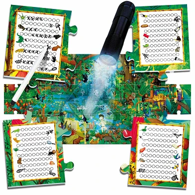 Headu Puzzlespiel Discover Forest mit Taschenlampe, 62 Teile. (UND)