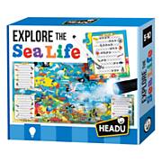 Headu Puzzle Game Exploring Sea Life with Flashlight, 70pcs.
