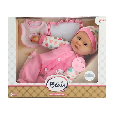 Baby Beau Babypuppe mit Flasche und Lätzchen, 40 cm