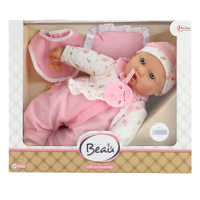 Baby Beau Baby Doll avec biberon et bavoir, 40 cm
