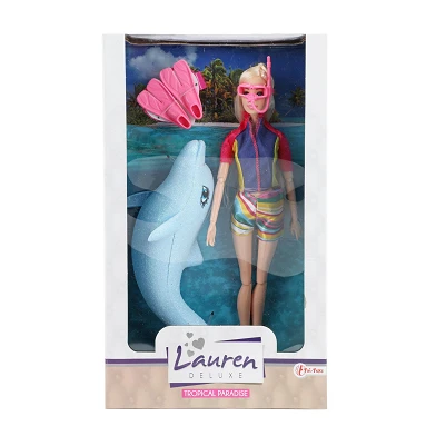 Lauren Teenage Doll Diver avec dauphin pailleté