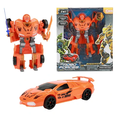 Roboforces Transforme Voiture Robot Orange