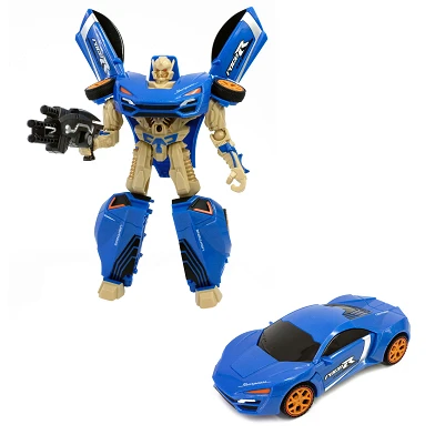 Roboforces wechselnder Roboter – Rennwagen blau