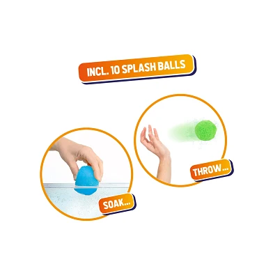 Ensemble de balles Splash Super Splash (2 seaux, 10 balles anti-éclaboussures)