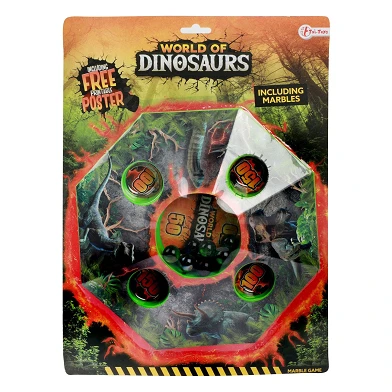 World of Dinosaurs Marmorglas mit Murmeln