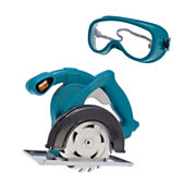 Scie circulaire jouet et lunettes de sécurité