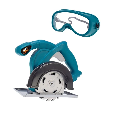 Spielzeugkreissäge und Schutzbrille