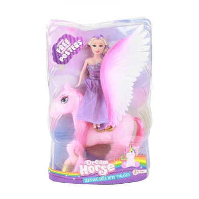 Dream Horse Licorne Pégase avec poupée ado