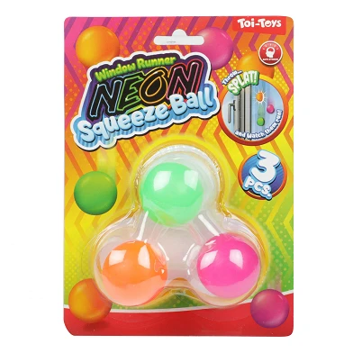 Window Crawler Squeeze Balls Neon, 3 Stk.