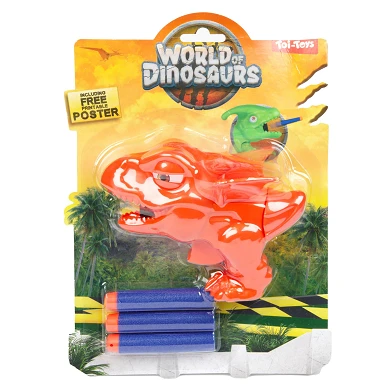 Mini pistolet Dino World of Dinosaurs avec flèches, 4 pcs.