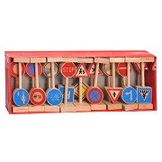 Verkehrszeichen-Set aus Holz, 18-tlg.