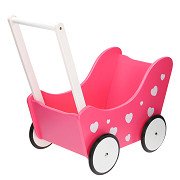 Puppenwagen Rosa mit Herzen