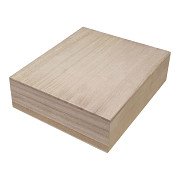 Box Square mit losem Deckel aus Paulownia-Holz
