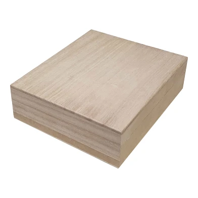 Boîte carrée avec couvercle amovible en bois de Paulownia
