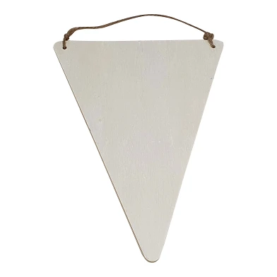 Triangle de drapeau en bois avec cintre, 19,5x15cm