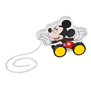 Mickey Mouse Nachziehfigur aus Holz