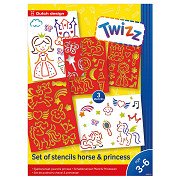 Twizz Sjablonenset Paard & Prinses