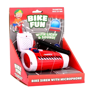 Bike Fun Sirène de vélo pompiers avec microphone