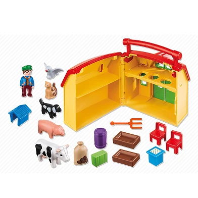 Playmobil 1.2.3. Bauernhof zum Mitnehmen mit Tieren - 6962