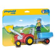 Playmobil 6964 Boer met Tractor en Aanhangwagen