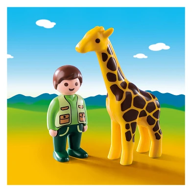 Playmobil 1.2.3. Dierenverzorger met Giraf - 9380