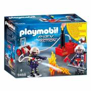 Playmobil 9468 Feuerwehrteam mit Wasserpumpe