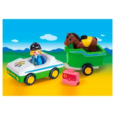 Playmobil 1.2.3. Wagen mit Pferdeanhänger - 70181