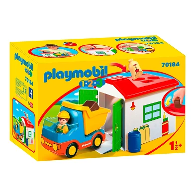 Playmobil 1.2.3. Ouvrier avec garage de tri - 70184