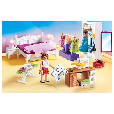 Chambre de maison de poupée Playmobil avec coin design de mode - 70208