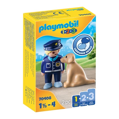 Playmobil 1.2.3. Polizist mit Hund - 70408