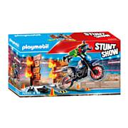 Playmobil 70553 Stunt Show Motorrad mit Firewall