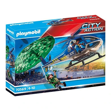 Playmobil City Action Hélicoptère de police - Poursuite en parachute - 70569