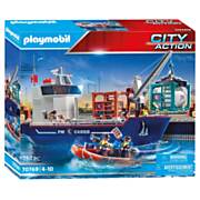 Playmobil 70769 Groot Containerschip met Douaneboot