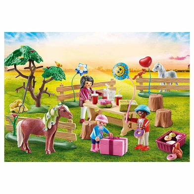 Fête d'anniversaire des enfants Playmobil Country à la ferme des poneys - 70997