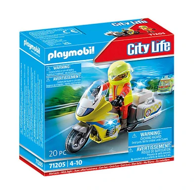 Playmobil City Life Moto d'urgence avec feu clignotant - 71205