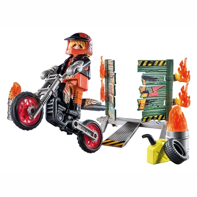 Playmobil Starterpack Stunt Show Motor avec Fire Wall - 71256