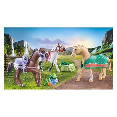 Playmobil Horses of Waterfall 3 Pferde mit Zubehör - 71356