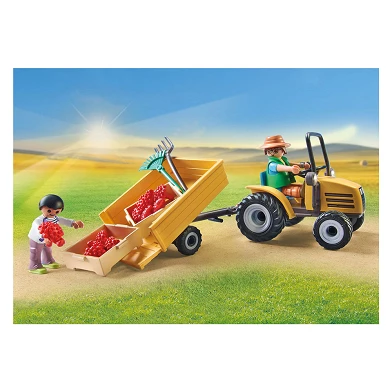 Playmobil My Life Tracteur avec remorque et réservoir d'eau - 71442