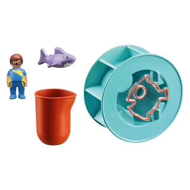 Playmobil 1.2.3. Bain à remous d'eau avec bébé requin - 70636
