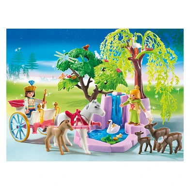Playmobil Prinz und Prinzessin mit Kutsche und Wasserfall – 5021