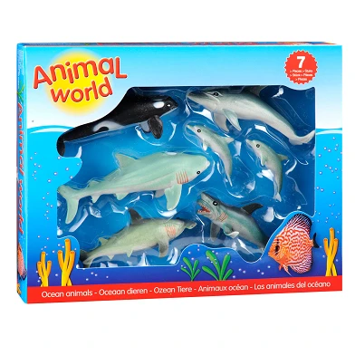 Coffret animaux de l'océan, 7 pièces.