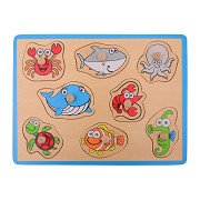 Jouéco Houten Noppenpuzzel - Zeedieren