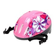 Fahrradhelm, Größe 50-54 - Pink / Blumenweiß