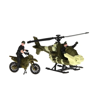 Ensemble de jeu des forces armées - Hélicoptère et moto