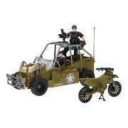Army Forces Playset - Armeefahrzeug und Motorrad