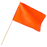 Orange wehende Flagge