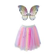 Verkleedset Regenboog Pailletten, 4-6 jaar