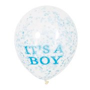 Konfetti Luftballons Junge, 6 Stück